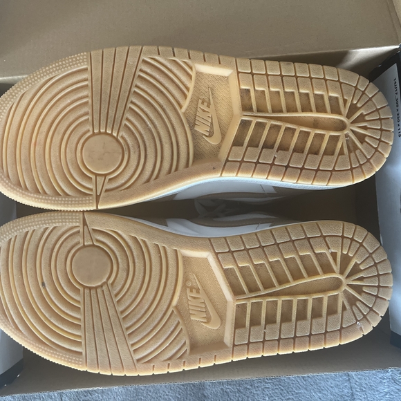 Air Jordan High-Top Sneakers in White and Tan - Picture 3 of 4